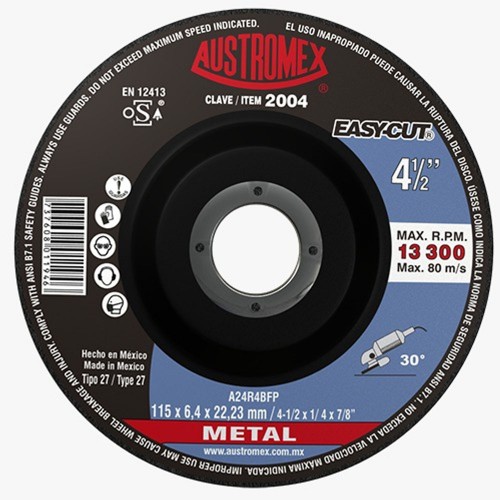 Austromex - 2004 - Disco de desbaste para metal 4-1/2" x 1/4" x 7/8" easy-cut