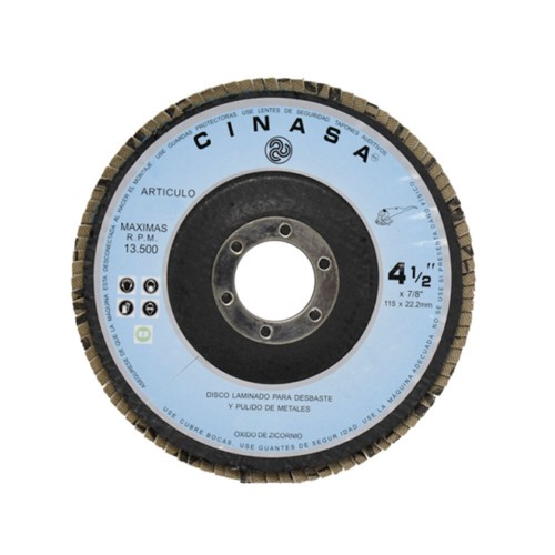 Cinasa - 8243 - Disco laminado zirconio 4-1/2" x 7/8" g80