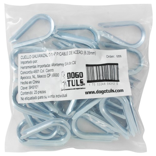 Cuello Galvanizado 1/4" P/Cable De Acero, Dogotuls SH5101