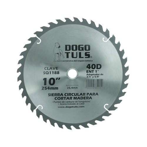 Sierra Circular Madera 10"  40D Ent 1", Dogotuls SQ1188