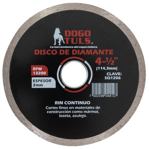 Disco De Diamante Rin Continuo 4-1/2", Dogotuls SQ1206