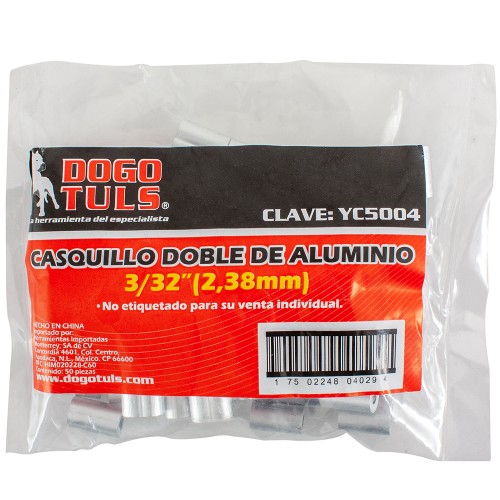 Casquillo Aluminio Doble 3/32", Dogotuls YC5004