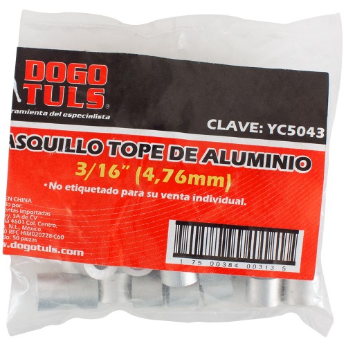 Casquillo Tope 3/16" Aluminio, Dogotuls YC5043