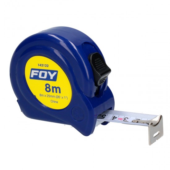 Foy - 142122 - Flexómetro 8m x 1" azul