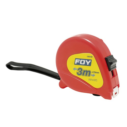 Foy - 142125 - Flexometro 3m x 1/2" rojo