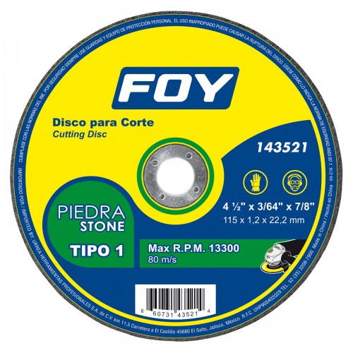 Foy - 143521 - Disco t/1 piedra 4-1/2"x1.2mm