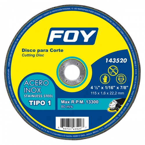 Foy - 143523 - Disco t/1 inox 7"x2mm