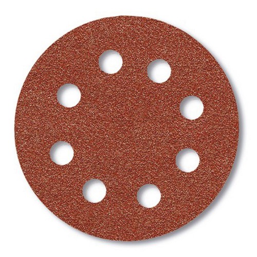 Disco de lija con velcro de 127mm, grano 80, 8 perforaciones - 3451