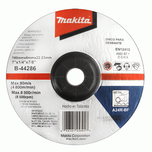 Makita - B-44286 - Disco abrasivos desbaste de 7"