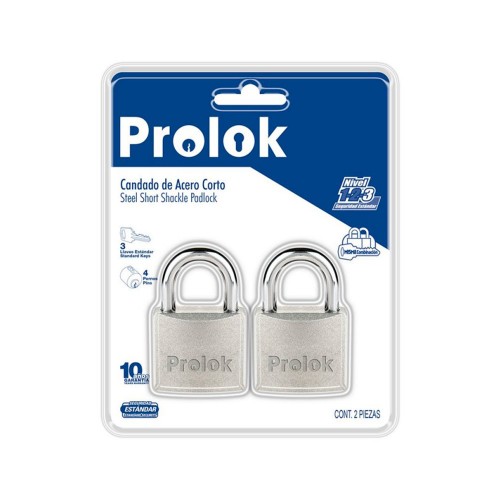 PROLOK - P22S452 - Juego 2 candados acero corto 45mm