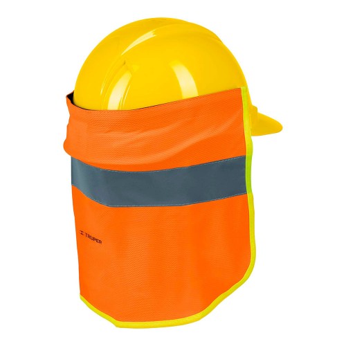 Cubrenuca para casco, naranja con reflejante, Truper 12355