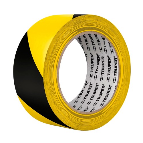 Rollo de 33 m de cinta delimitadora amarilla / negro, Truper 12597