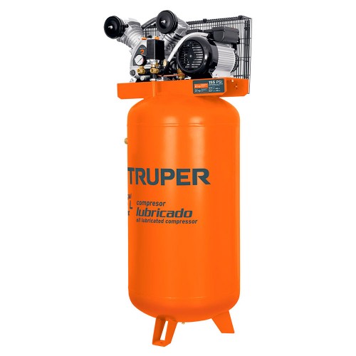 Compresor lubricado de banda, vertical 180L, 4HP 220V Truper 15657