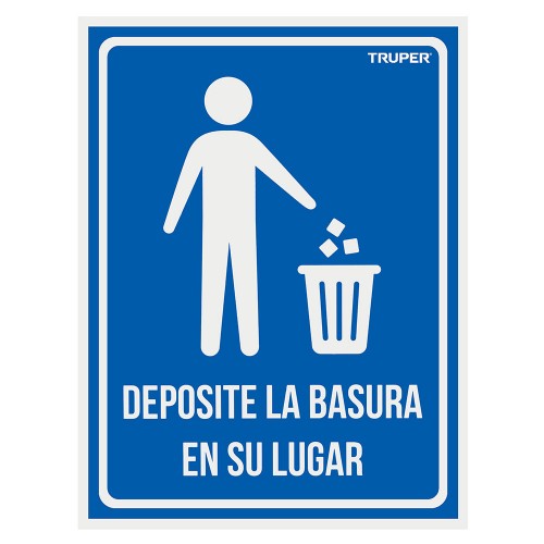 Letrero señalización'DEPOSITE LA BASURA EN SU LUGAR',21x28cm 18529