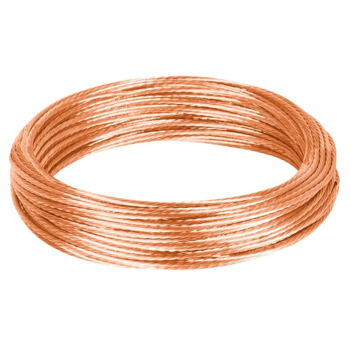 Metro de cable desnudo de cobre calibre 10 AWG, rollo 25 m 40048