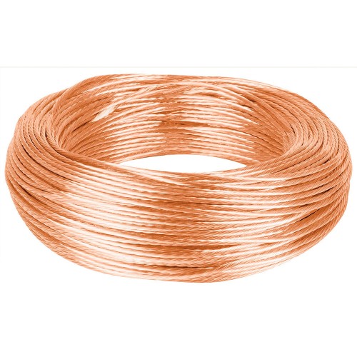 Metro de cable desnudo de cobre calibre 10 AWG, rollo 100 m 40090