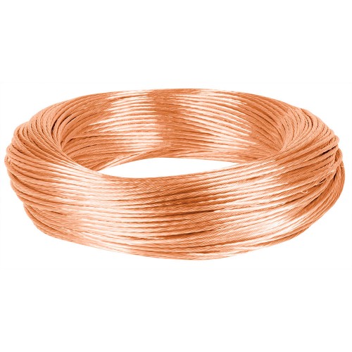 Metro de cable desnudo de cobre calibre 12 AWG, rollo 100 m 40091