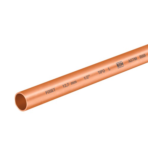 Tubo de 1/2' de cobre tipo 'L' , de 3 m, Foset 41271