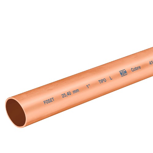 Tubo de 1' de cobre tipo 'L' , de 3 m, Foset 41273