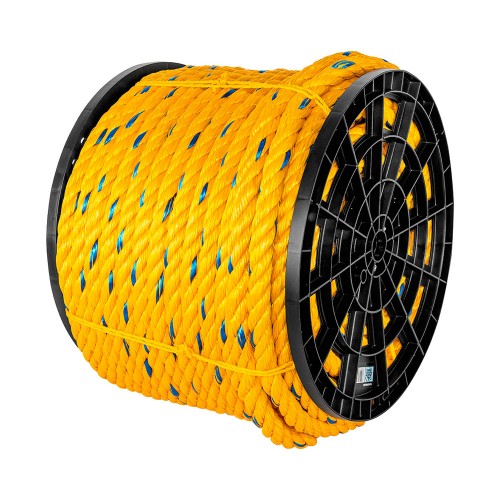 Kilo de cuerda amarilla de polipropileno 25 mm, rollo 30 kg 44473