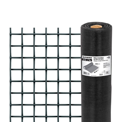 Rollo de 30 m x 0.9 m malla mosquitera fibra de vidrio negra 44994