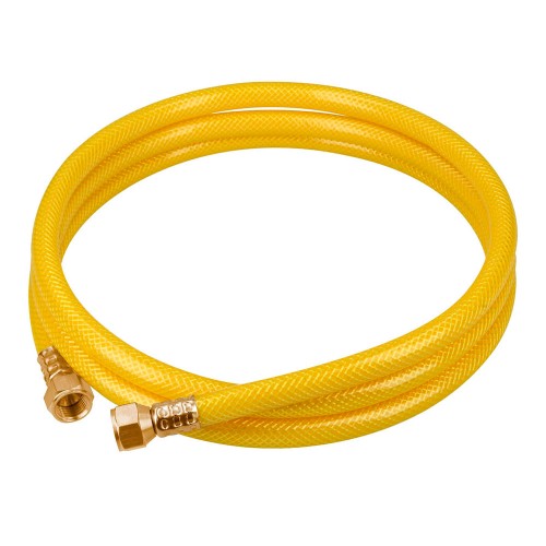 Manguera para gas 3/8' flexible amarilla de 2 m, c/conexión 45011