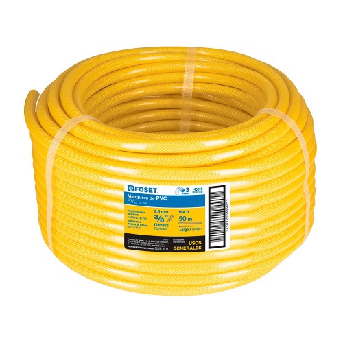 Metro de manguera 3/8' flexible amarilla en 50 m, s/conexión 45015
