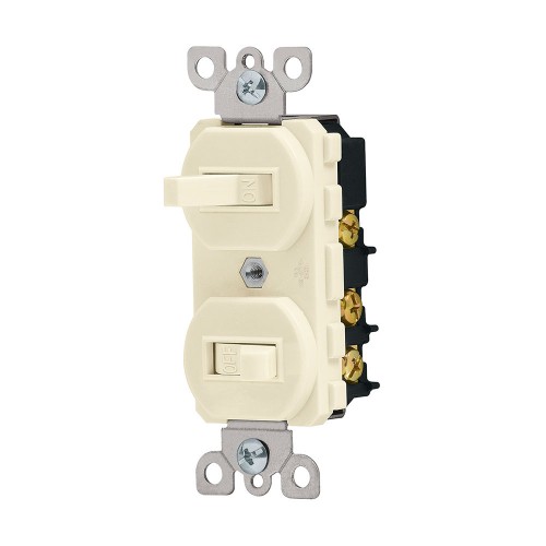 Interruptor dúplex de palanca, Standard, marfil, Volteck 46002