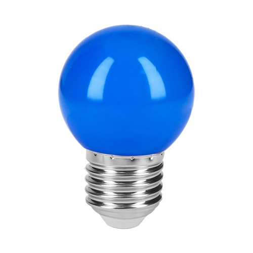 Lámpara LED tipo bulbo G45 1 W color azul, caja, Volteck 46026