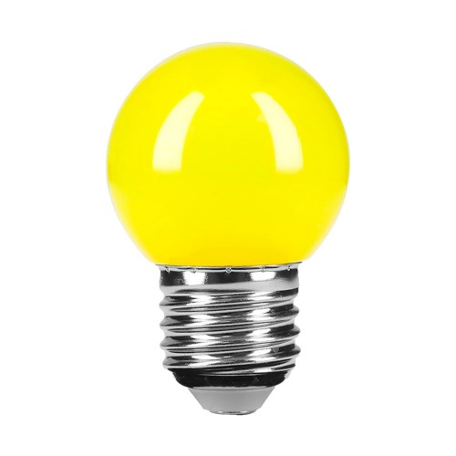 Lámpara LED tipo bulbo G45 1 W color amarillo, caja, Volteck 46028