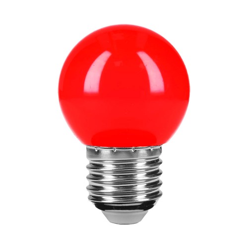 Lámpara LED tipo bulbo G45 1 W color rojo, caja, Volteck 46029