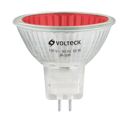 Lámpara de halógeno rojo 50 W tipo MR16 en caja, Volteck 47255