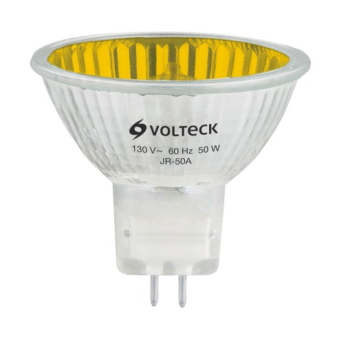 Lámpara de halógeno amarillo 50 W tipo MR16 en caja, Volteck 47256