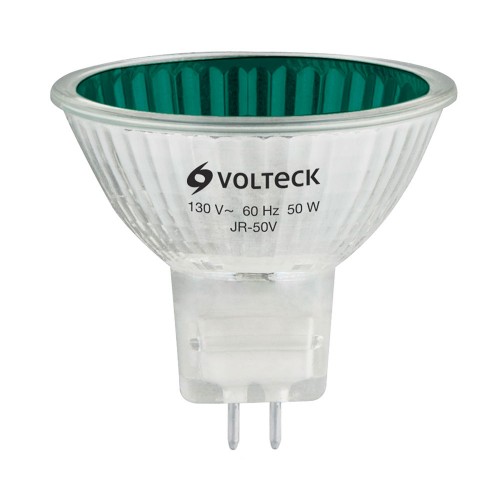 Lámpara de halógeno verde 50 W tipo MR16 en caja, Volteck 47257