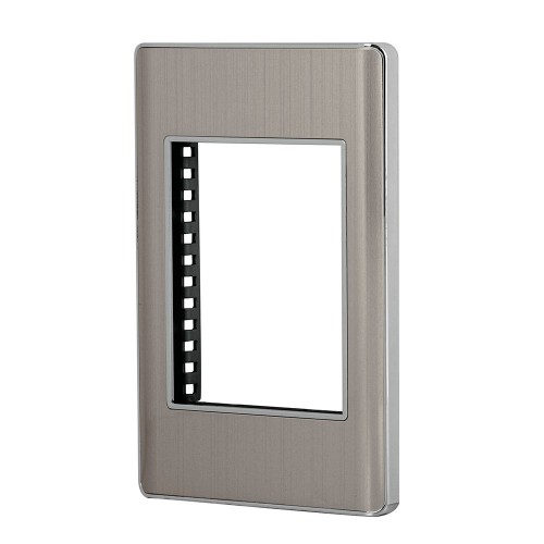 Placa de acero inox con 1 ventana 3 módulos, línea Lisboa 47819