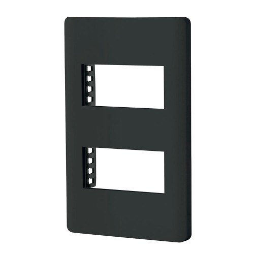 Placa negra de 2 ventanas 1 módulo, línea Lisboa, Volteck 47870