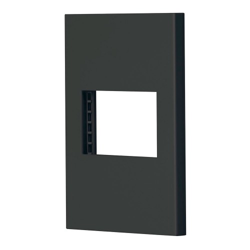 Placa 1 ventana, 1.5 módulos, línea Española, color negro 47984