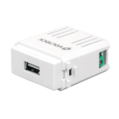 Módulo puerto USB, línea Italiana, color blanco, Volteck 48109