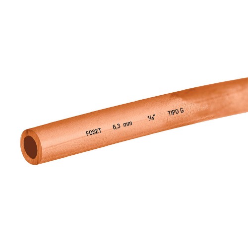 Rollo de 15 m de tubo flexible de cobre de 1/4', Foset 48155