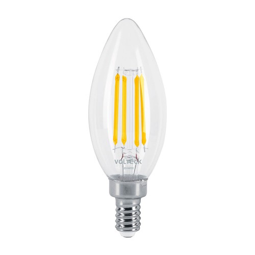 Lámpara LED tipo vela 4 W con filamento base E12 luz cálida 48253