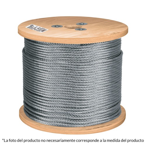 Metro de cable flexible 3/16' de acero 7x19 hilos, 300 m 48802
