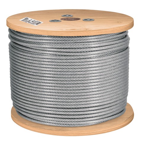 Metro cable flexible 1/4' acero 7x19 recubierto PVC, 300 m 48812