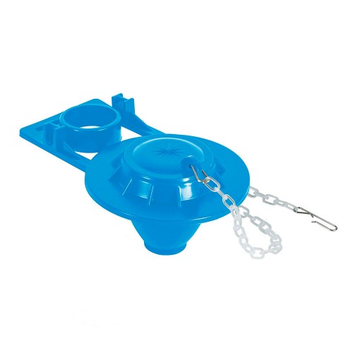 Sapo de 2' de PVC para WC, azul, con cadena plástica, Foset 49346