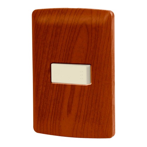 Placa armada 1 interruptor sencillo, madera, línea Italiana 49923