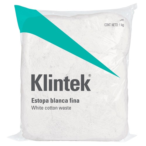 Bolsa de 1 kg de estopa color blanca, Klintek 57000