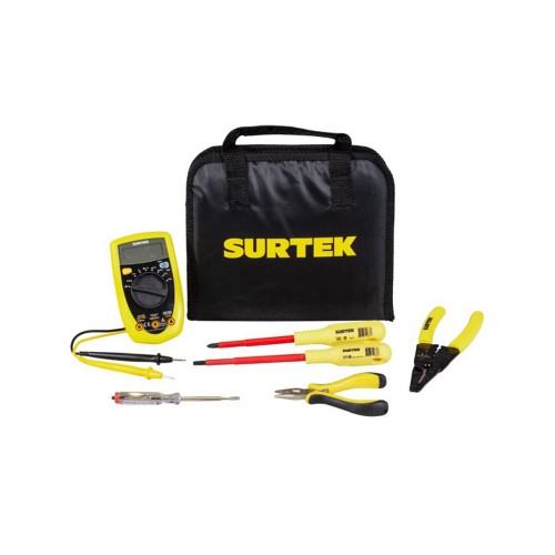 Surtek - JE7 - Juego de multimetro basico y herramientas 7 pz je7
