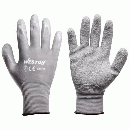 Weston - ST018-40 - Guante latex arruga en palma 13g