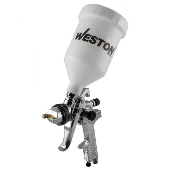 Weston - W-70225 - Pistola para pintar alta presion de gravedad vaso plastico 600ml psi max 70