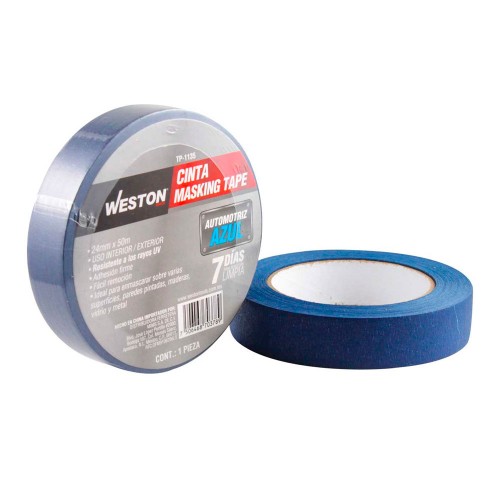 Weston - TP-1135 - Cinta masking tape azul 7 días 24mm x 50