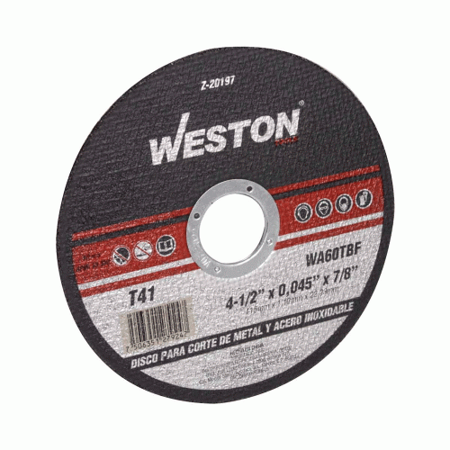 Weston - Z-20197 - Disco d/corte p/inoxidable y metal 4-1/2'' x 0.045''(1.4) x 7/8'' f41